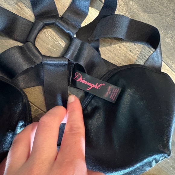 Dreamgirl Black strappy Lingerie set - Picture 4 of 5